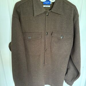 Jack & Jones Originals Brown Wool-Blend Overshirt Jacket – Size Large